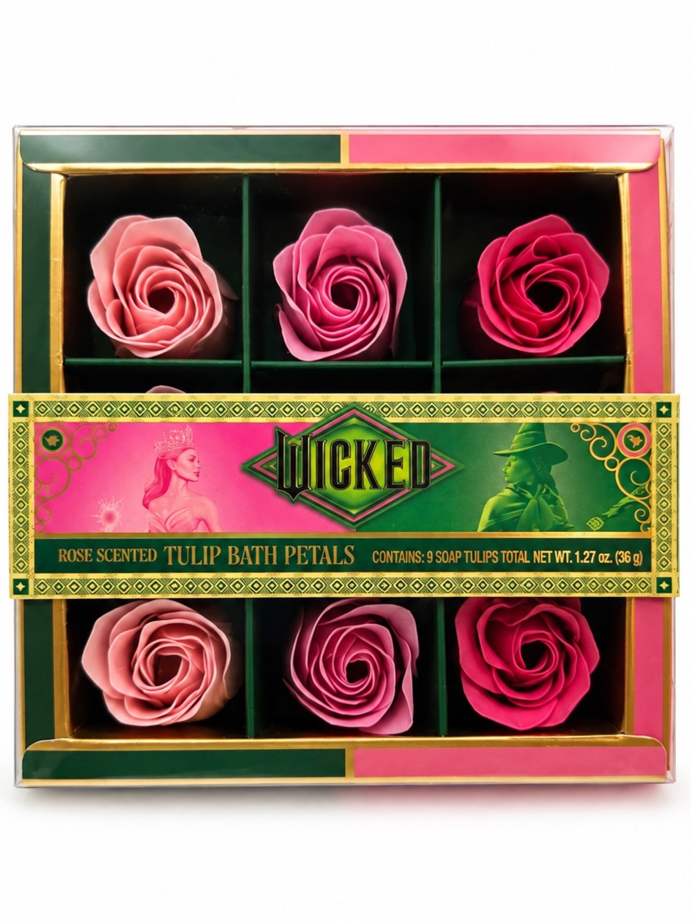 Wicked Rose Scented Tulip Bath Petals Gift Set • 9 Bath Petals • NEW IN BOX
